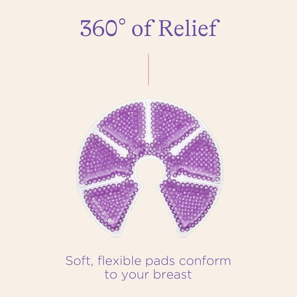 image:imageLansinoh Breast Therapy Packs Hot and Cold BreastPads with 2 Soft Covers Postpartum Essentials for Nipple Pain Relief Mastitis Engorgement Support for Breastfeeding Pumping Aid 2 Pack4 Count