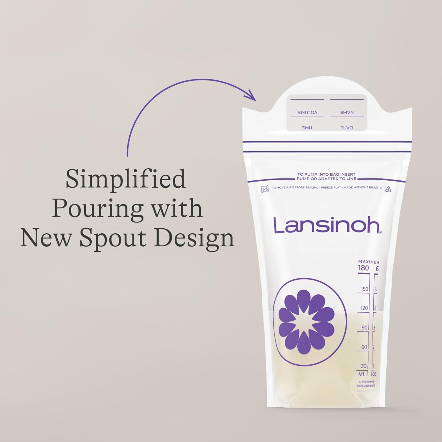 image:imageLansinoh Breastmilk Storage Bags 50 Count Baby Essentials Fast Freeze amp Thaw Breast Milk Bags for Baby Bottle Feeding Strength amp Stretch 6 Ounce200 Count