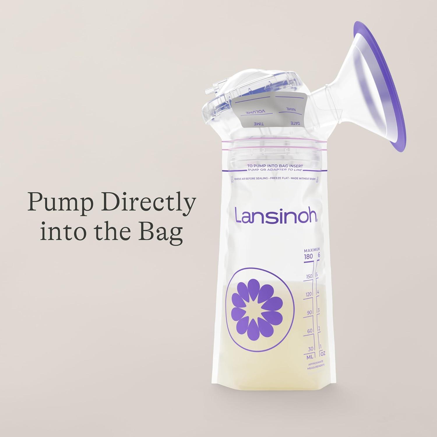 image:imageLansinoh Breastmilk Storage Bags 50 Count Baby Essentials Fast Freeze amp Thaw Breast Milk Bags for Baby Bottle Feeding Strength amp Stretch 6 Ounce200 Count