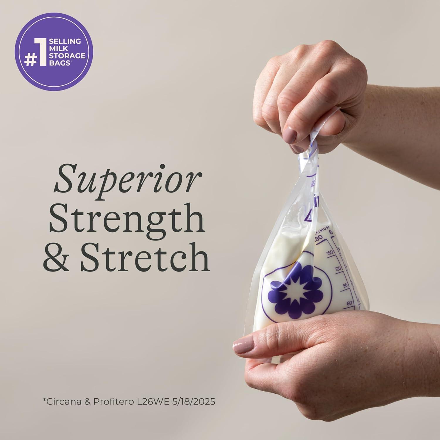 image:imageLansinoh Breastmilk Storage Bags 50 Count Baby Essentials Fast Freeze amp Thaw Breast Milk Bags for Baby Bottle Feeding Strength amp Stretch 6 Ounce200 Count