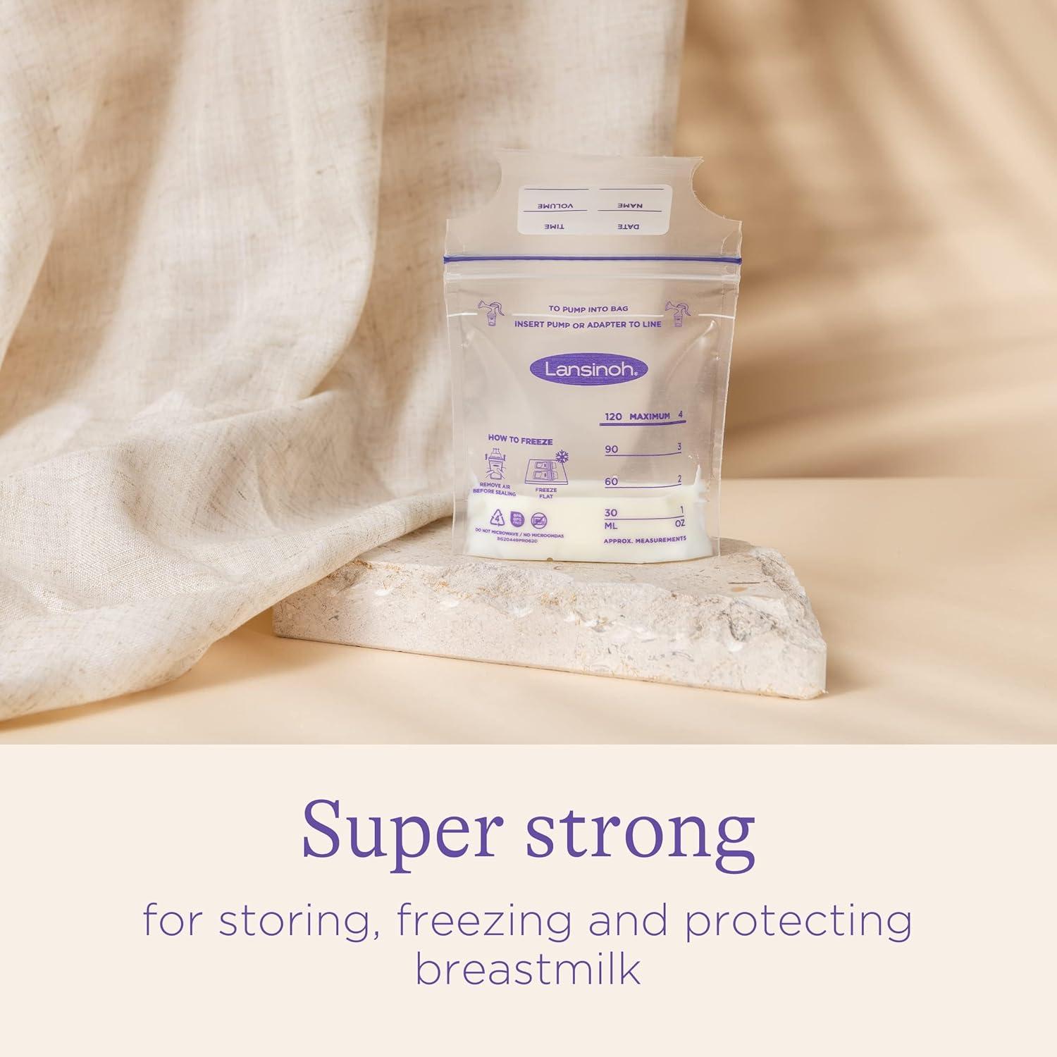 image:imageLansinoh Breastmilk Storage Bags 50 Count Baby Essentials Fast Freeze amp Thaw Breast Milk Bags for Baby Bottle Feeding Strength amp Stretch 6 Ounce50 Count
