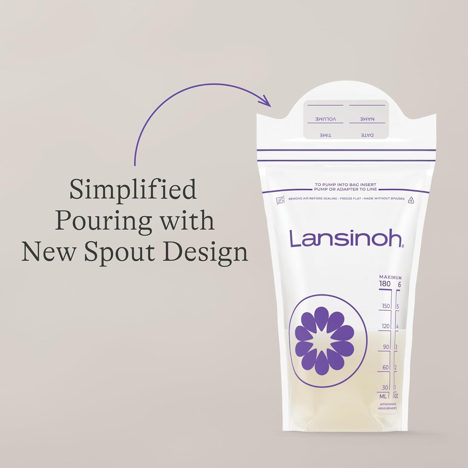 image:imageLansinoh Breastmilk Storage Bags 50 Count Baby Essentials Fast Freeze amp Thaw Breast Milk Bags for Baby Bottle Feeding Strength amp Stretch 6 Ounce75 Count