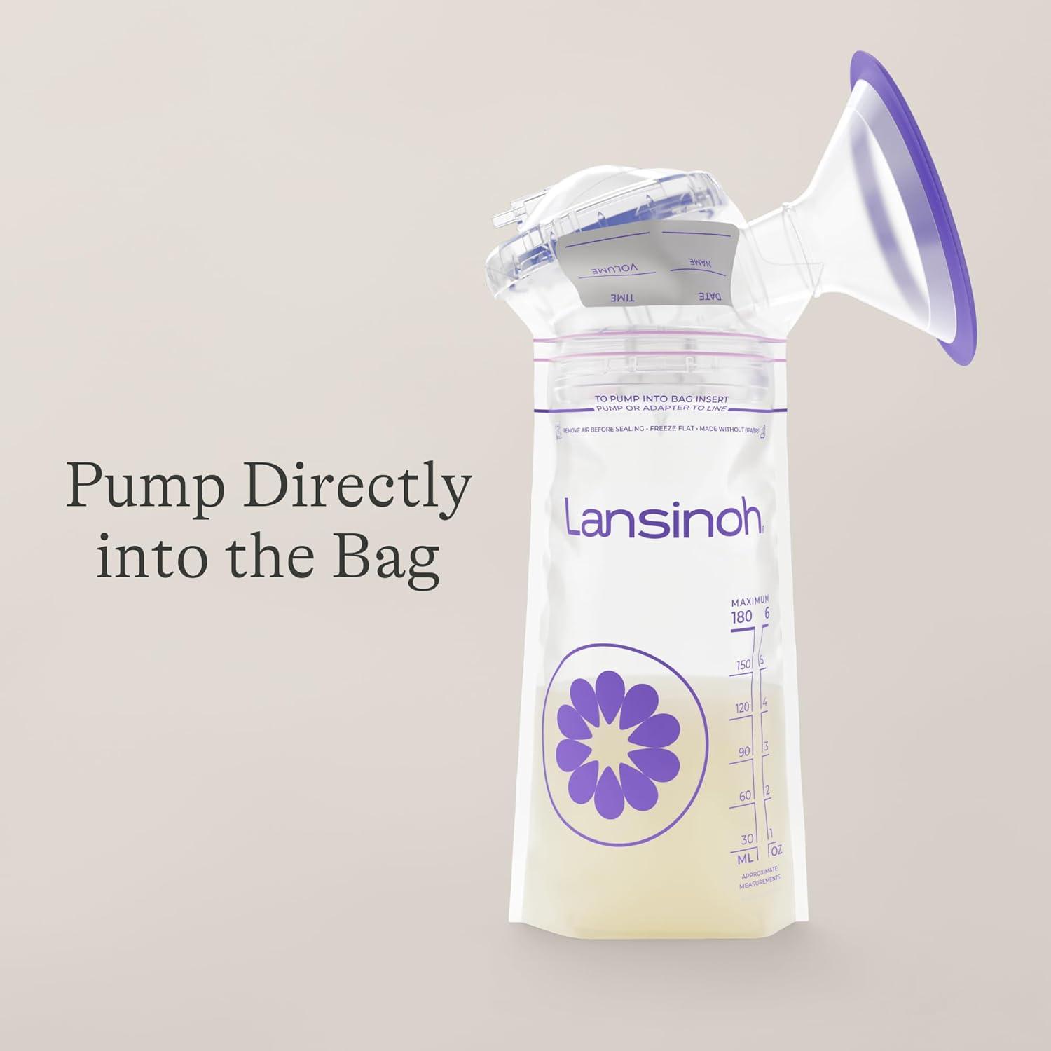 image:imageLansinoh Breastmilk Storage Bags 50 Count Baby Essentials Fast Freeze amp Thaw Breast Milk Bags for Baby Bottle Feeding Strength amp Stretch 6 Ounce75 Count