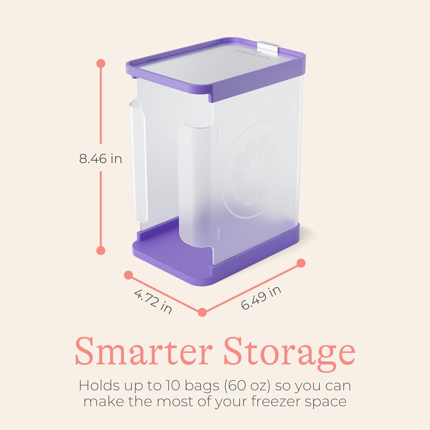 image:imageLansinoh Breastmilk Storage Container with QuickFreeze Tray Stores up to 10 Breast Milk Bags Made Without BPABPS Includes 5 Milk Bags