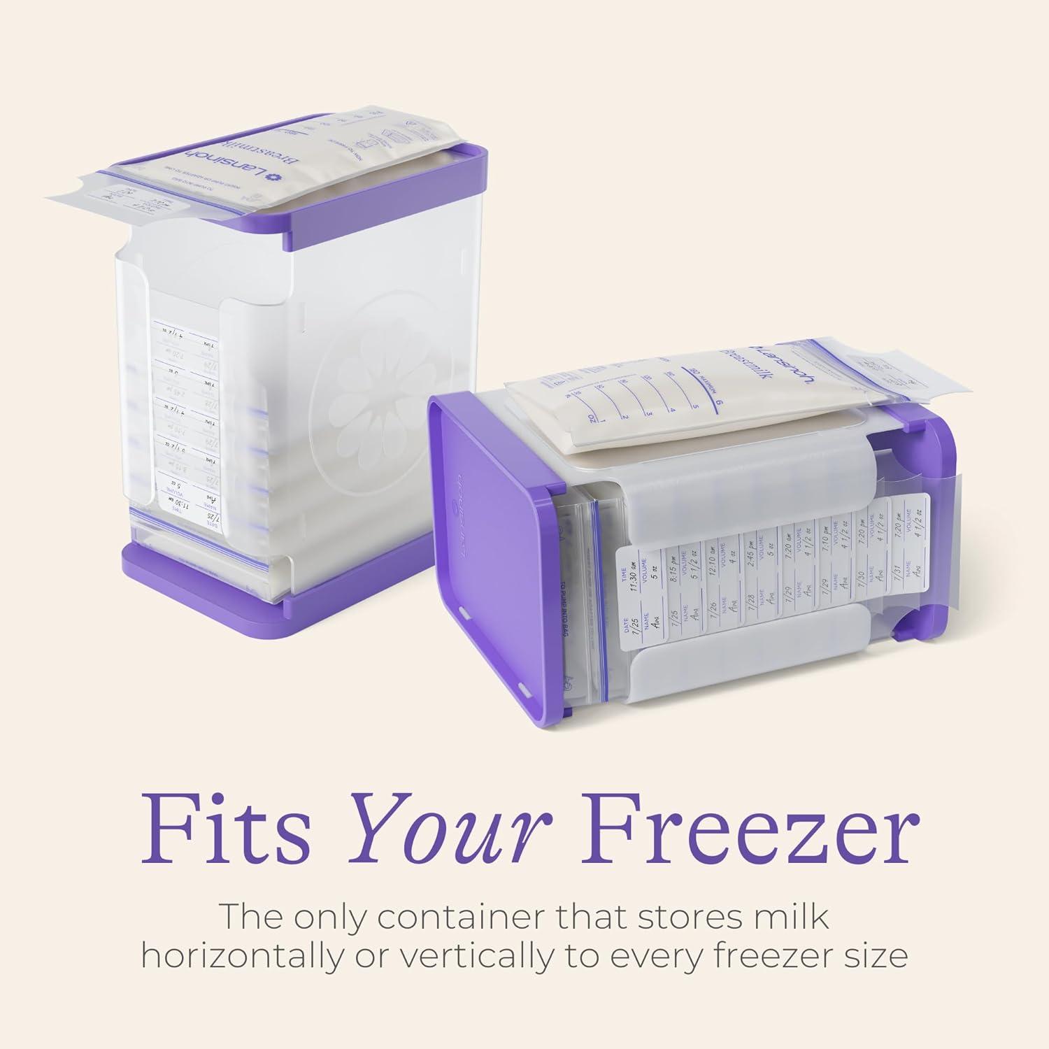 image:imageLansinoh Breastmilk Storage Container with QuickFreeze Tray Stores up to 10 Breast Milk Bags Made Without BPABPS Includes 5 Milk Bags