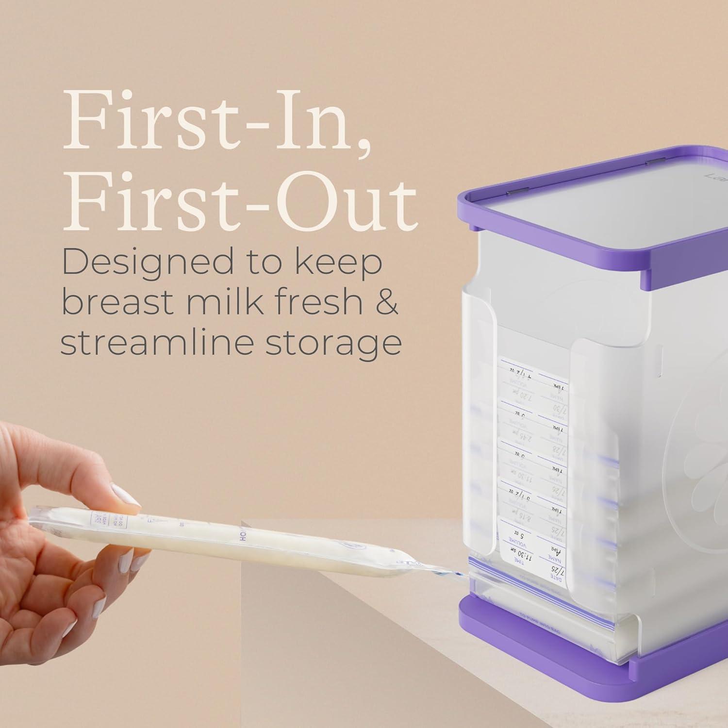 image:imageLansinoh Breastmilk Storage Container with QuickFreeze Tray Stores up to 10 Breast Milk Bags Made Without BPABPS Includes 5 Milk Bags