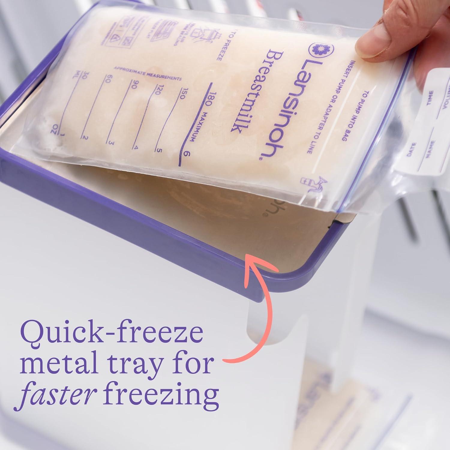 image:imageLansinoh Breastmilk Storage Container with QuickFreeze Tray Stores up to 10 Breast Milk Bags Made Without BPABPS Includes 5 Milk Bags