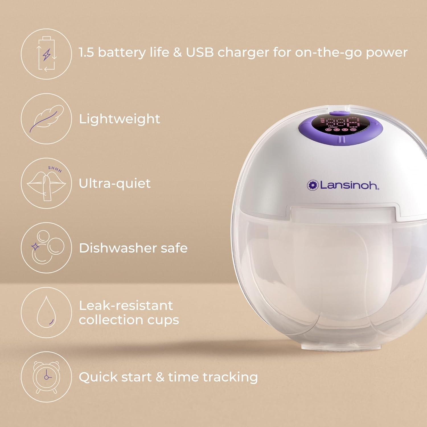 image:imageLansinoh DiscreetDuo Extra Pumping Set HandsFree Wearable Breast Pump Accessories Portable Replacement Kit with Milk Collection Cups Flanges Valves amp Bottles Pump Not IncludedDiscreetDuo Extra Pumping Set