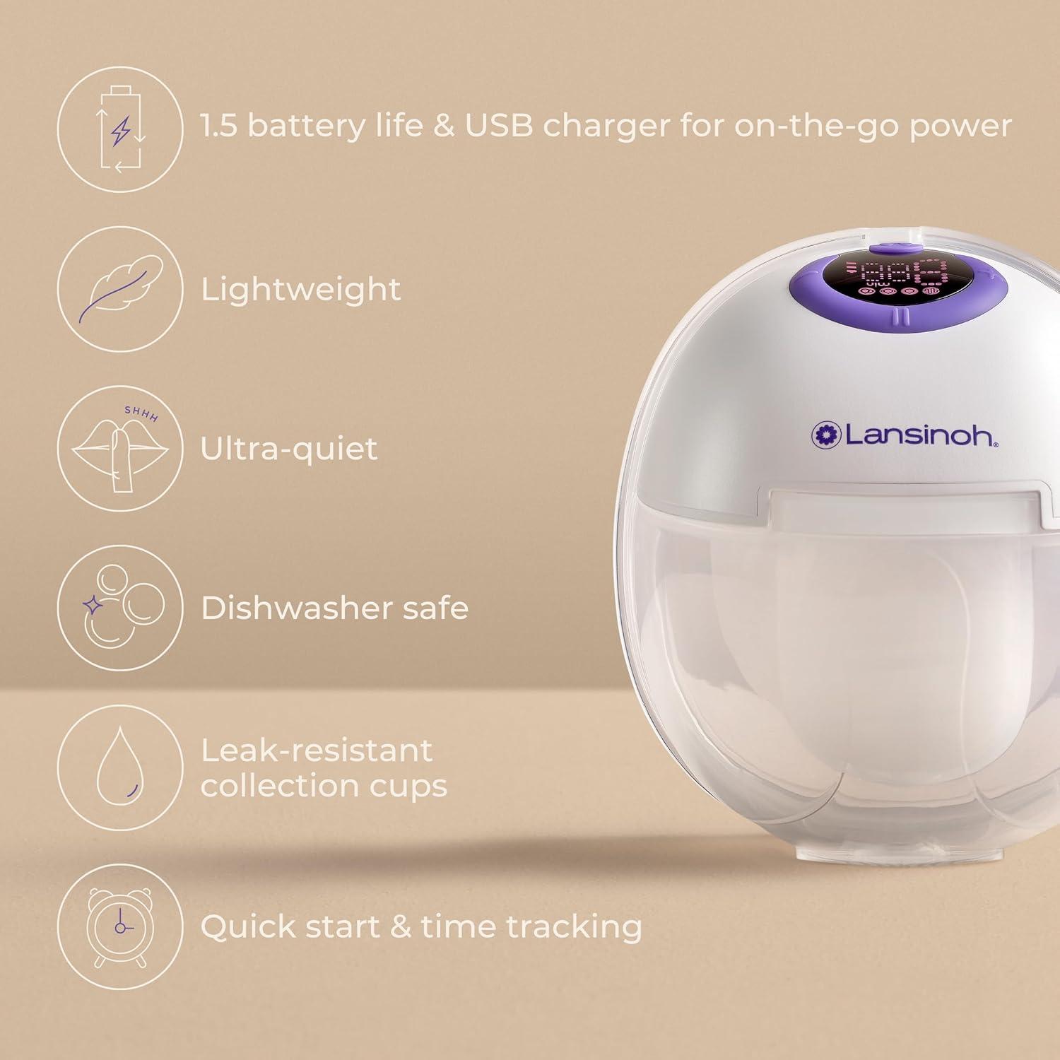 image:imageLansinoh DiscreetDuo Extra Pumping Set HandsFree Wearable Breast Pump Accessories Portable Replacement Kit with Milk Collection Cups Flanges Valves amp Bottles Pump Not IncludedDiscreetDuo Breast Pump