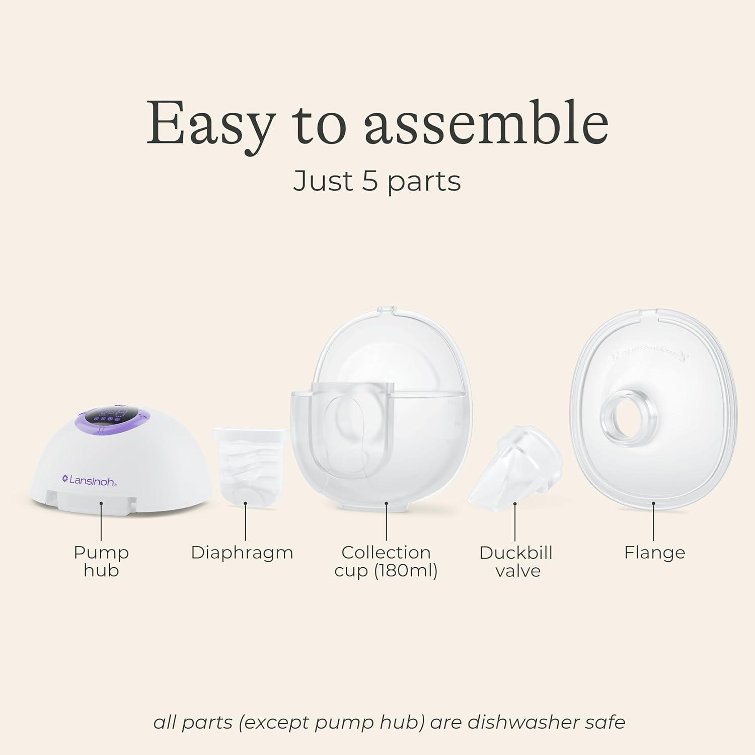 image:imageLansinoh DiscreetDuo Extra Pumping Set HandsFree Wearable Breast Pump Accessories Portable Replacement Kit with Milk Collection Cups Flanges Valves amp Bottles Pump Not IncludedDiscreetDuo Breast Pump