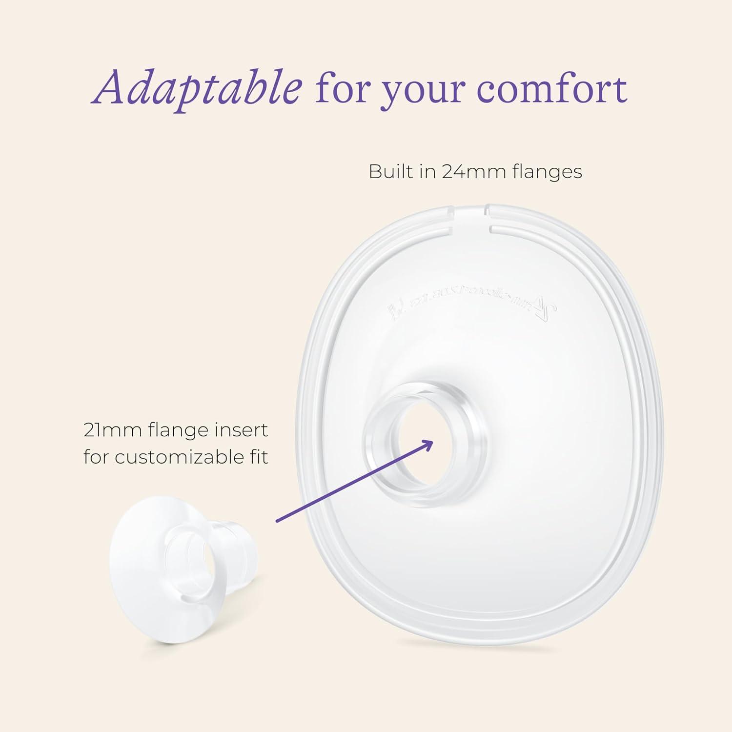 image:imageLansinoh DiscreetDuo Extra Pumping Set HandsFree Wearable Breast Pump Accessories Portable Replacement Kit with Milk Collection Cups Flanges Valves amp Bottles Pump Not IncludedDiscreetDuo Extra Pumping Set