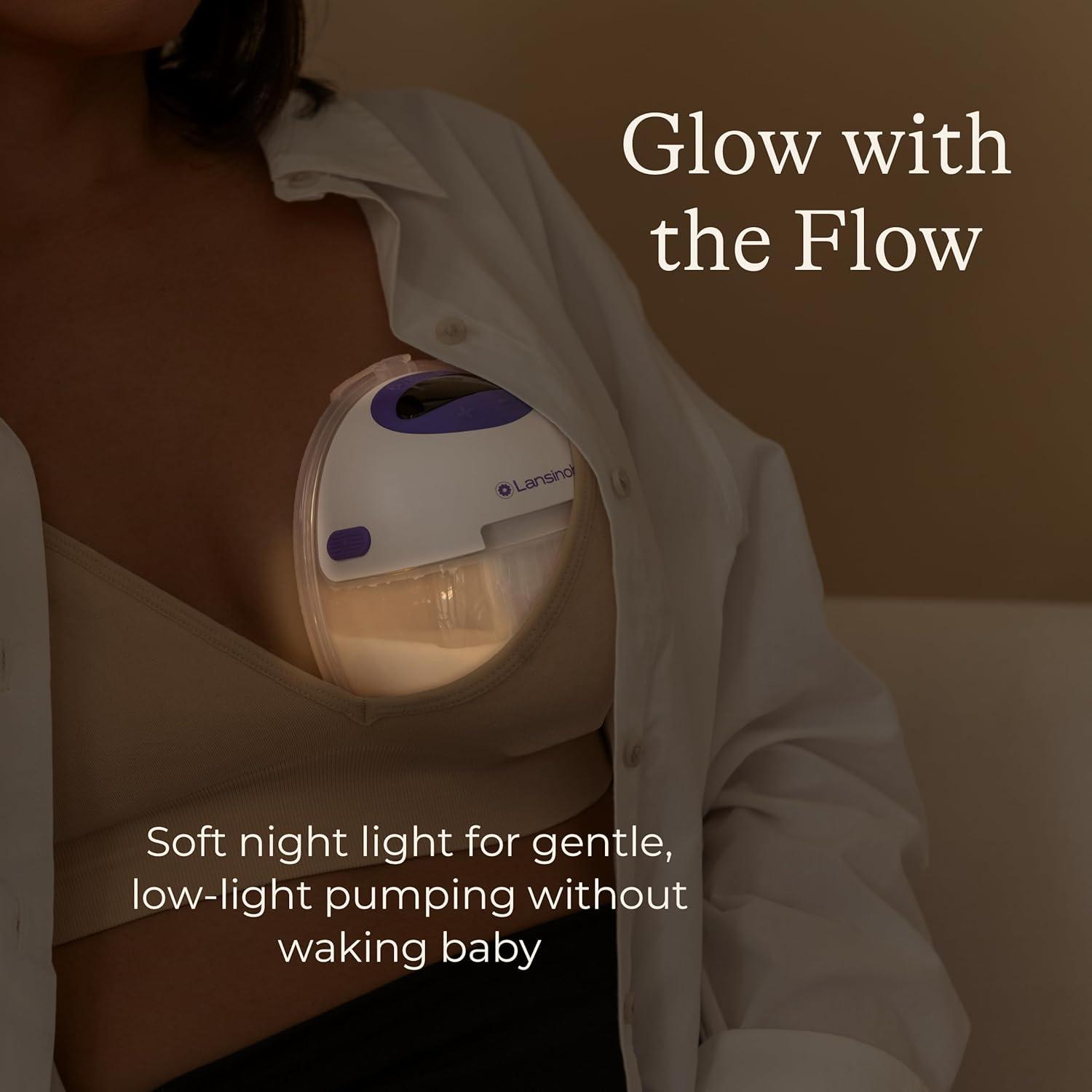 image:imageLansinoh DiscreetDuo Flow Wearable Breast Pump HandsFree Electric Pump Quiet amp Rechargeable HospitalGrade Suction with Multiple Flange Sizes Breastfeeding amp Pumping EssentialsBreast Pump