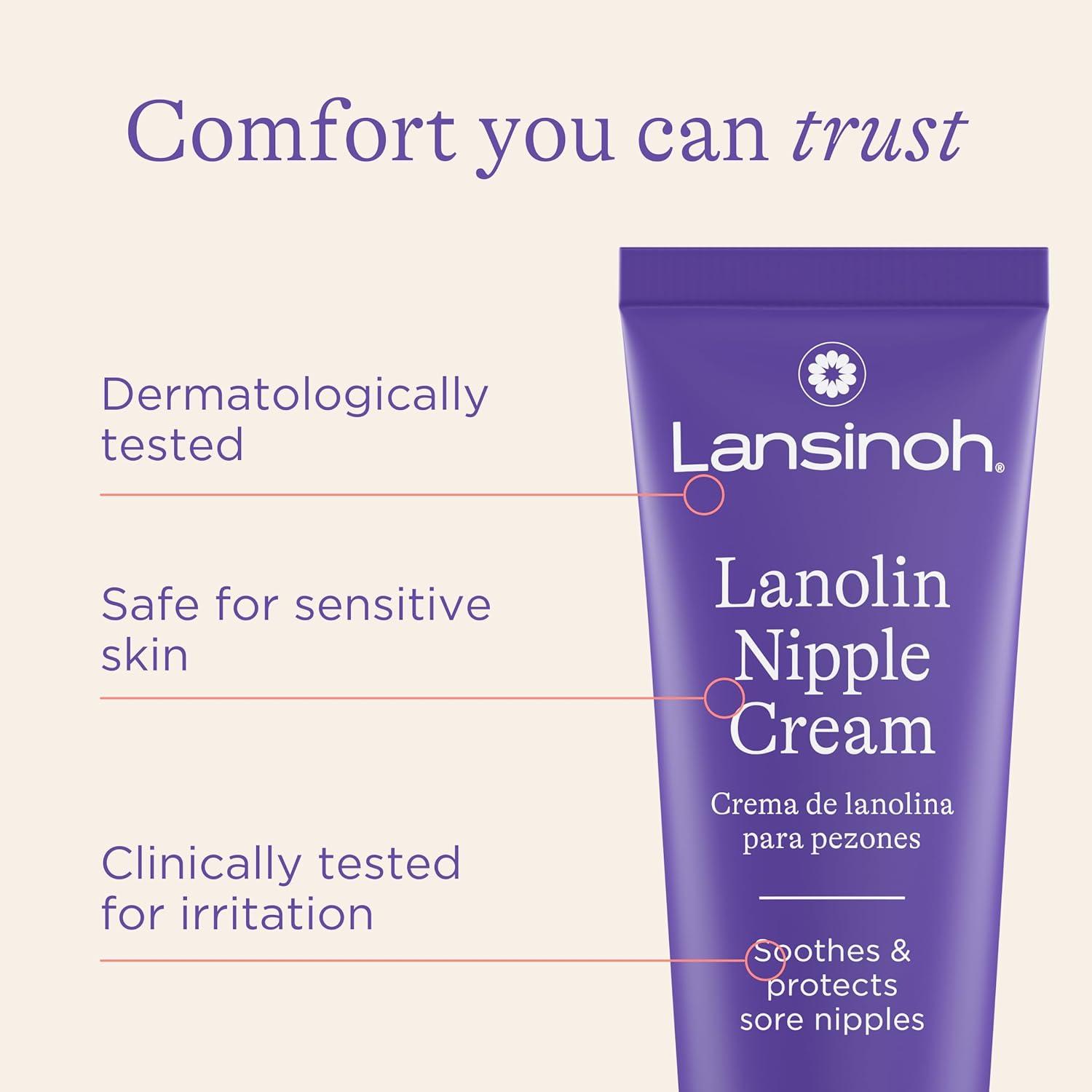 image:imageLansinoh Nipple Cream Safe for Breastfeeding Baby 100 Natural Nipple Butter Breastfeeding Essentials for Postpartum Moms 141 Ounces 2 Pack141 Ounce Pack of 1