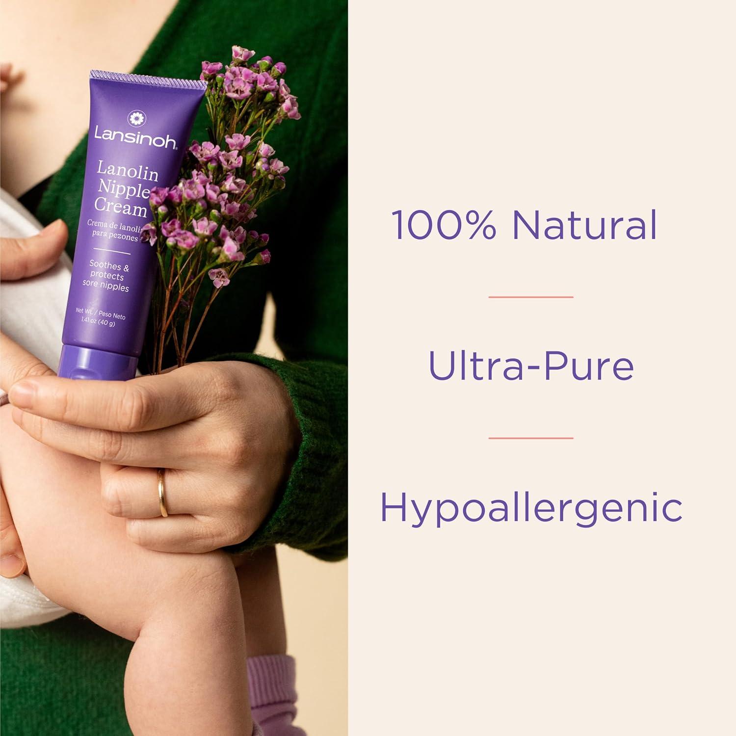 image:imageLansinoh Nipple Cream Safe for Breastfeeding Baby 100 Natural Nipple Butter Breastfeeding Essentials for Postpartum Moms 141 Ounces 2 Pack141 Ounce Pack of 1