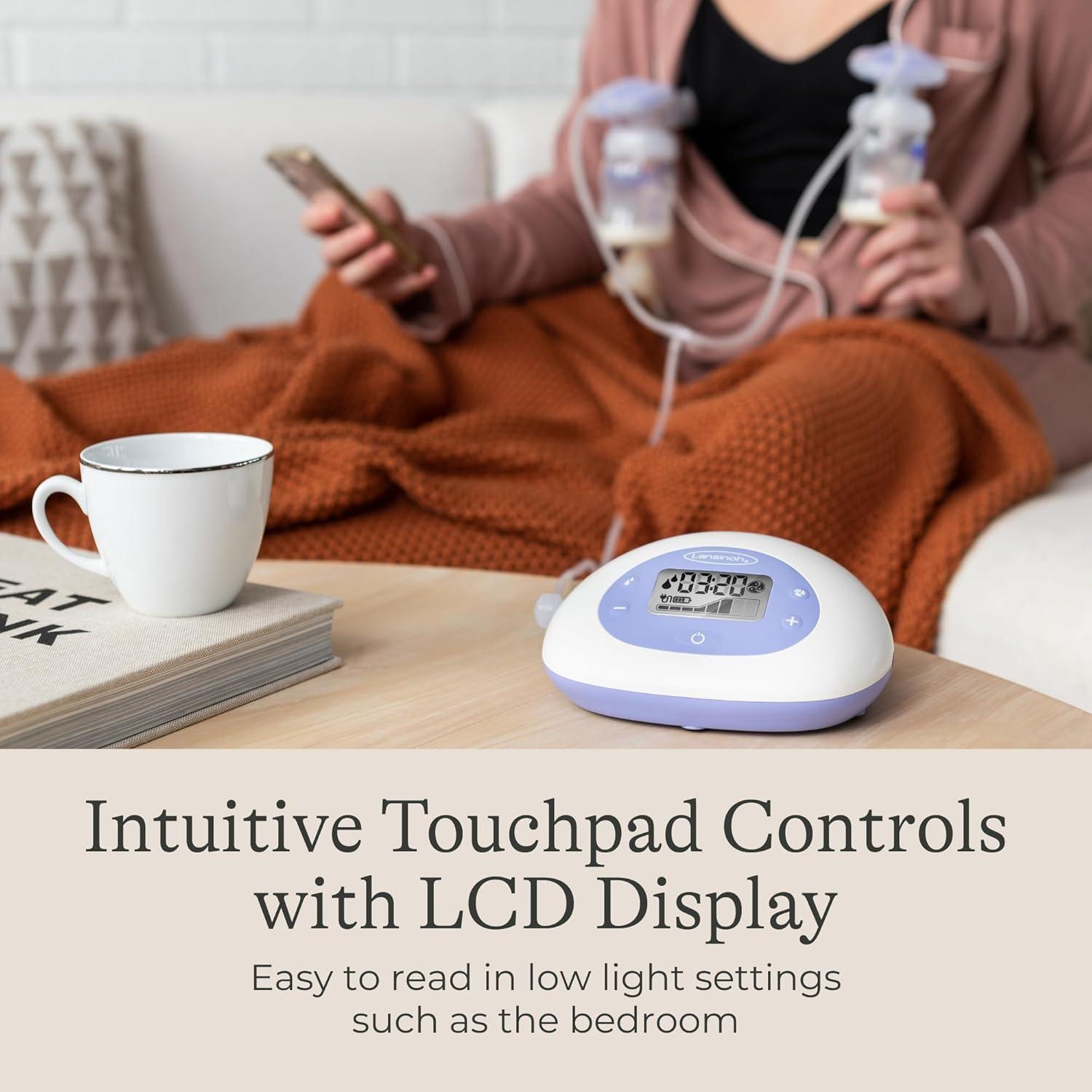 image:imageLansinoh Signature Pro Portable Double Electric Breast Pump with LCD Screen 3 Power Modes 25mm Flanges 2 Bottles 1 Slow Flow Nipple amp Carry BagSignature Pro