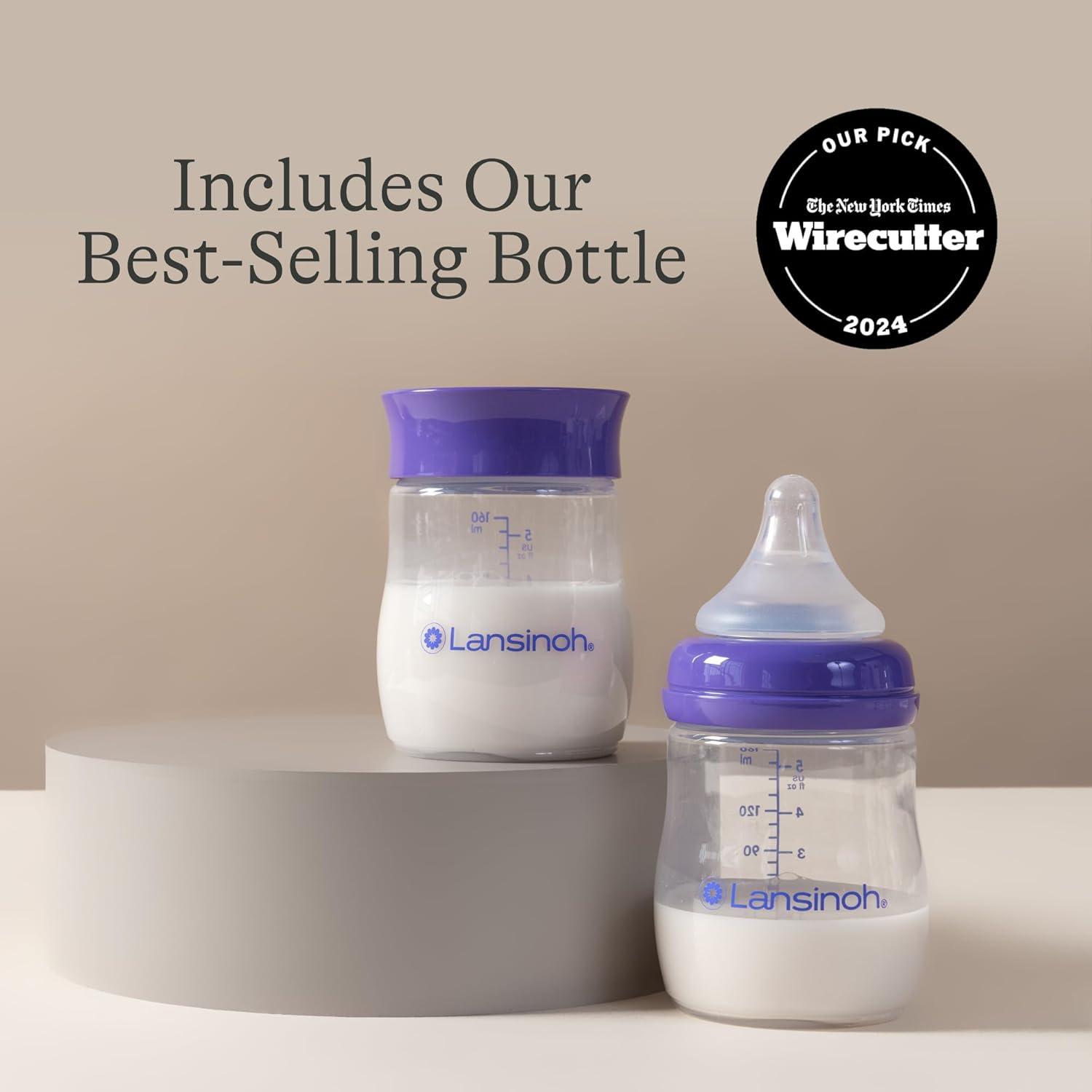 image:imageLansinoh Signature Pro Portable Double Electric Breast Pump with LCD Screen 3 Power Modes 25mm Flanges 2 Bottles 1 Slow Flow Nipple amp Carry BagSignature Pro
