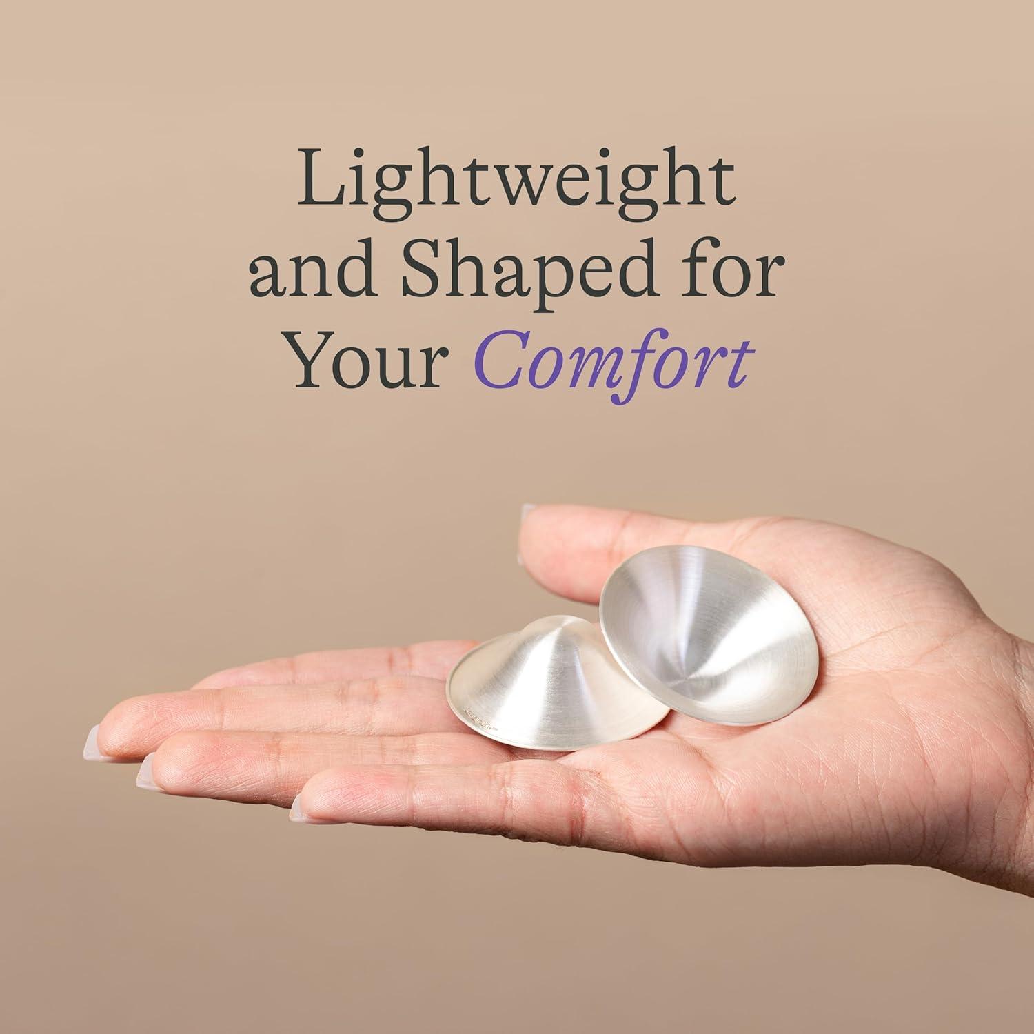 image:imageLansinoh Silver Nursing Cups 999 Pure Silver Reusable Nipple Shields for Breastfeeding Worn Between Feeds for Soothing Protection of Sore Nipples Regular Size
