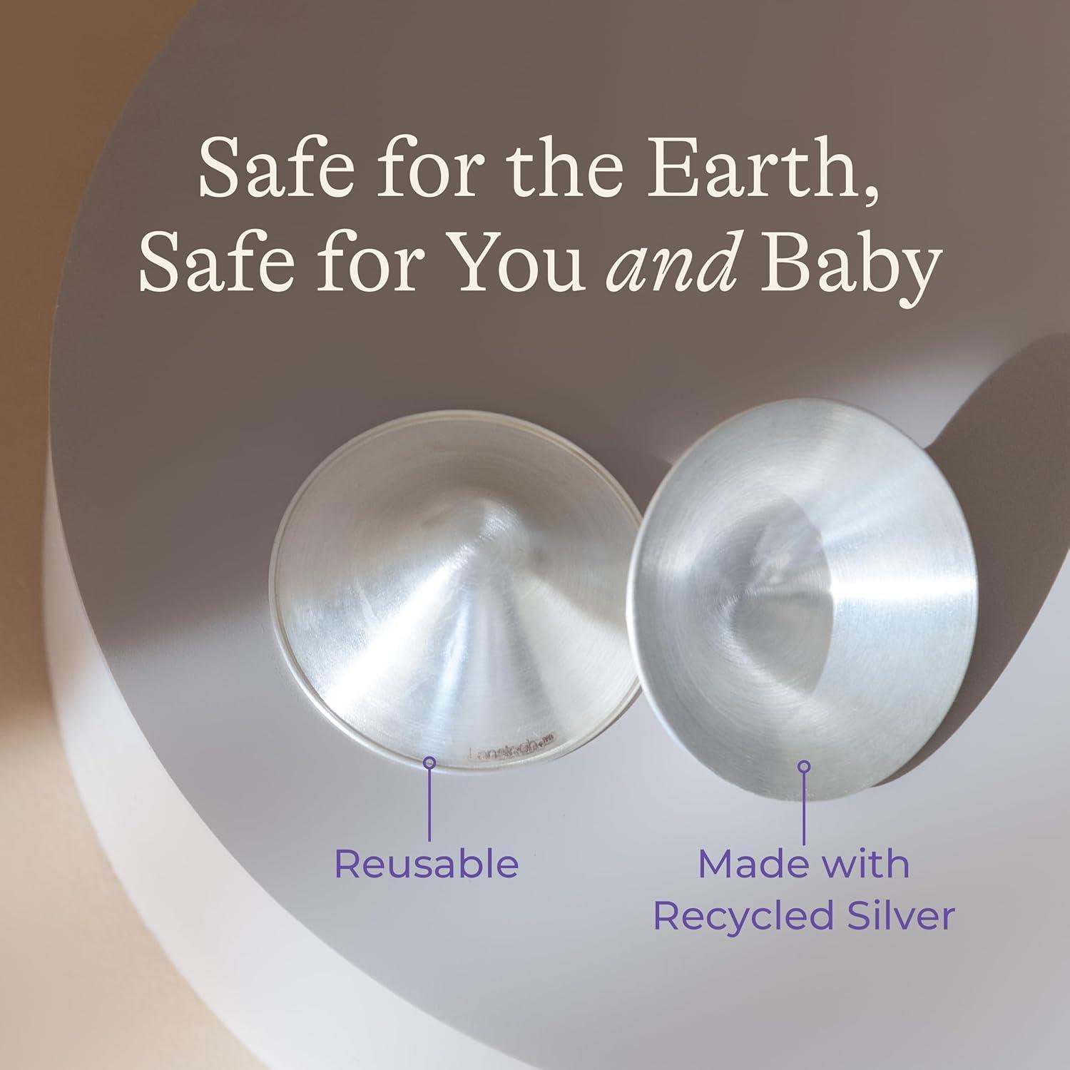 image:imageLansinoh Silver Nursing Cups 999 Pure Silver Reusable Nipple Shields for Breastfeeding Worn Between Feeds for Soothing Protection of Sore Nipples Regular Size