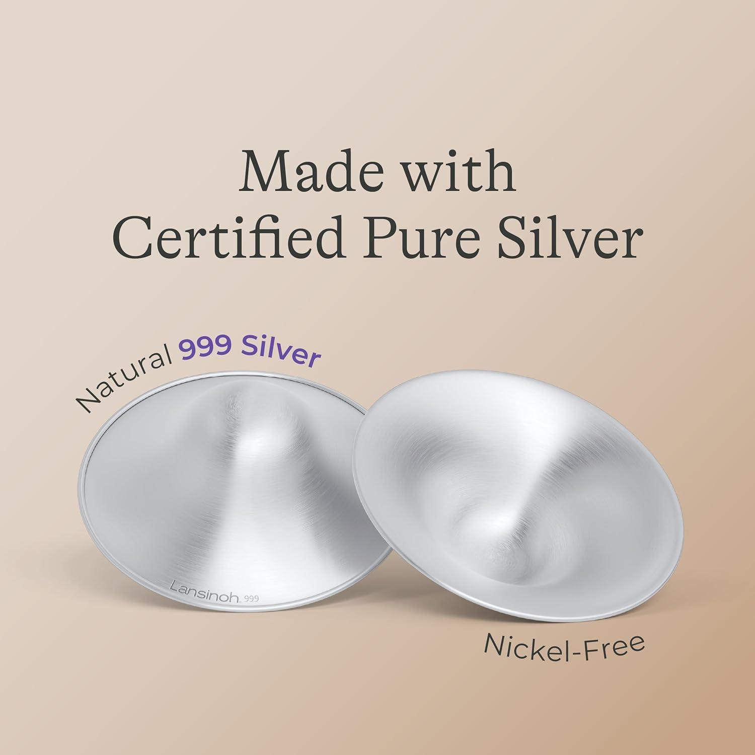 image:imageLansinoh Silver Nursing Cups 999 Pure Silver Reusable Nipple Shields for Breastfeeding Worn Between Feeds for Soothing Protection of Sore Nipples Regular Size