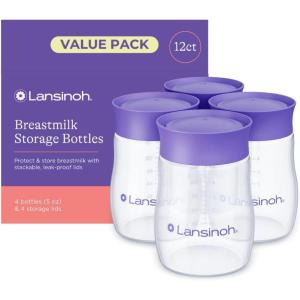 image:imageLansinoh Breastmilk Storage Bottles  4Pack 5oz BPA amp BPSFree  PumptoStorage Feeding Bottles  Compatible with Lansinoh Breast Pumps and Nipples4 Count Pack of 12