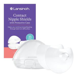 image:imageLansinoh Contact Nipple Shields for Nursing Mothers UltraThin Soft amp Flexible Silicone Shields for Sensitive Nipples and LatchOn Support 079 inch or 20mm with Case 2 Count16mm