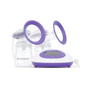 image:imageLansinoh Signature Pro Portable Double Electric Breast Pump with LCD Screen  3 Power Modes 25mm Flanges 2 Bottles 1 Slow Flow Nipple amp Carry BagSignature Pro