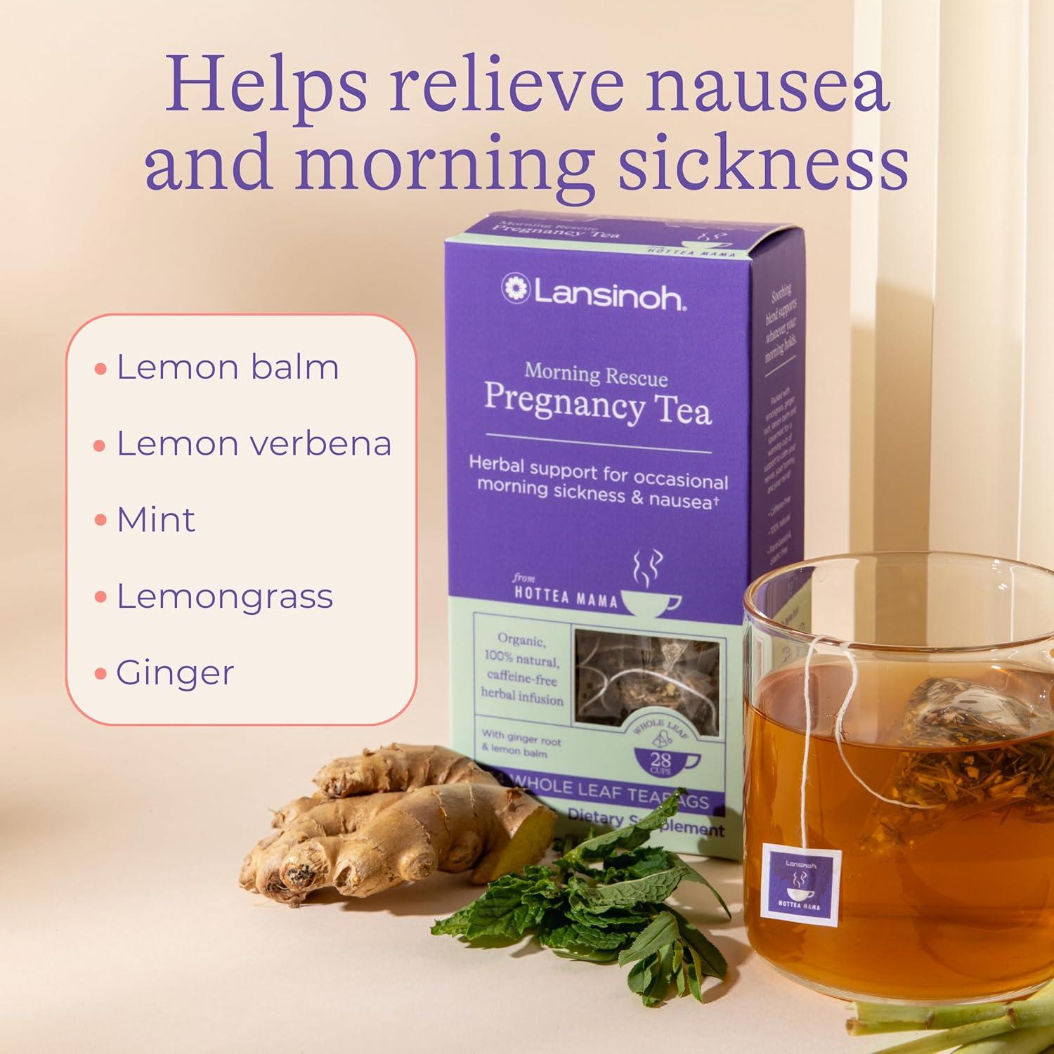 image:imageLansinoh HotTea Mama Morning Rescue Pregnancy Morning Sickness Relief Tea Lemon amp Ginger CaffeineFree SugarFree Essentials for Pregnant Women Includes 14 Tea SachetsMorning Rescue