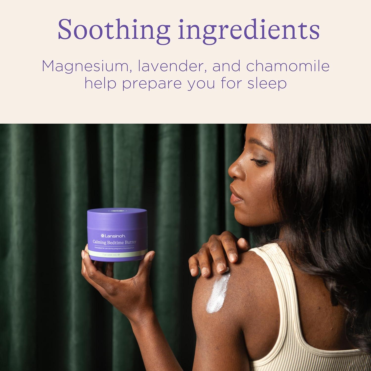 image:imageLansinoh Magnesium Bedtime Butter Body Lotion for Pregnant Moms Calm Magnesium Lotion for Aching Muscles Lotion for Women amp Soothing Massage Promote Relaxation Help Ease Cramps 7 oz