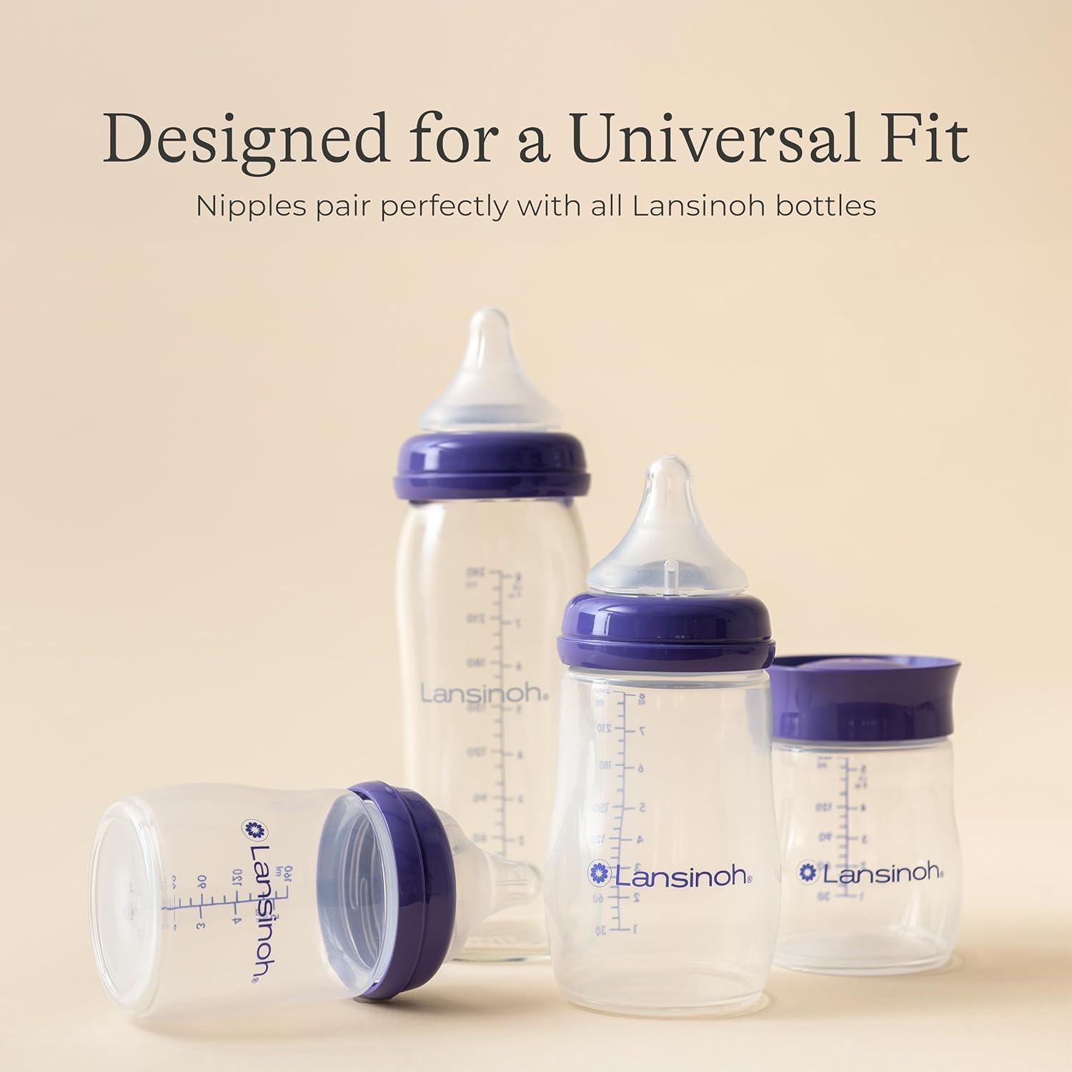 image:imageLansinoh NaturalWave Newborn Gift Set 3 AntiColic 5oz Bottles with SFlow Nipples 3 Breastfeeding 8oz Bottles with MFlow Nipples 6Pack
