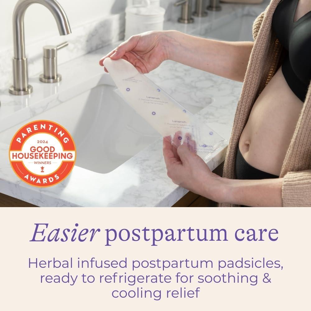 image:imageLansinoh Postpartum Cooling Pads Perineal Ice Packs 12 Count Witch Hazel Pads for Postpartum Care Padsicles with Cooling and Comforting Aloe Vera12 Count