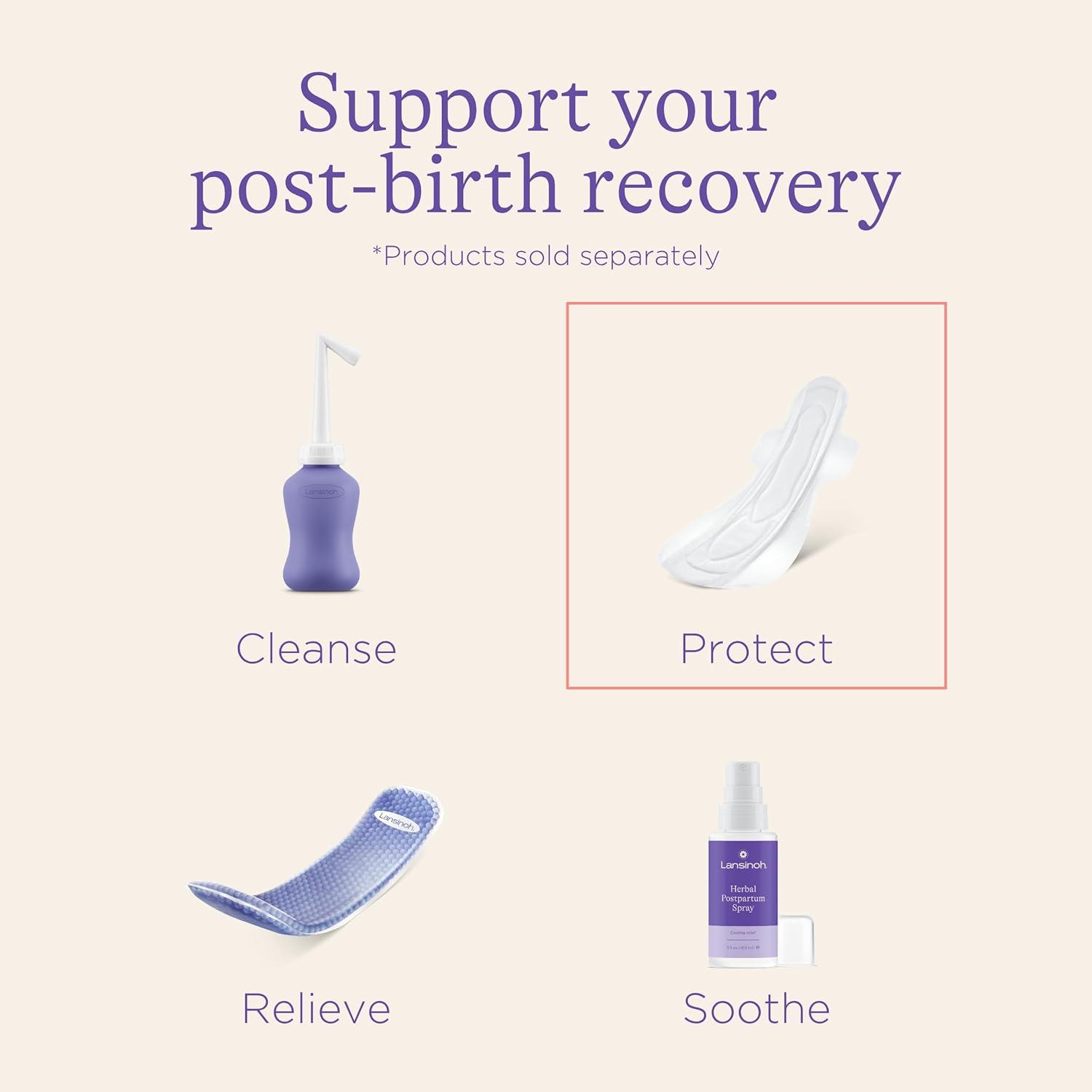 image:imageLansinoh Postpartum Maxi Pads Bundle 40 Count Heavy Absorbency Overnight Pads with Wings Includes 2 Sizes for Extra Protection Postpartum Essentials40 Count