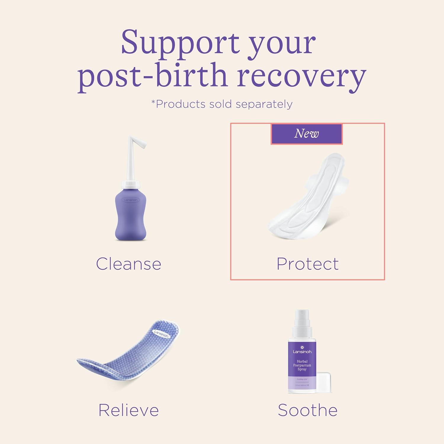 image:imageLansinoh Postpartum Maxi Pads Bundle 40 Count Heavy Absorbency Overnight Pads with Wings Includes 2 Sizes for Extra Protection Postpartum Essentials80 Count