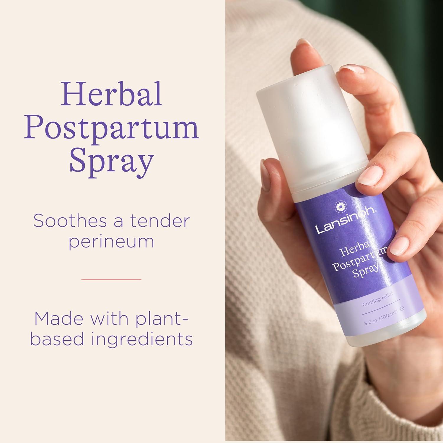 image:imageLansinoh Postpartum Recovery Essentials Kit 8Piece New Mom Gift Set with Peri Bottle Herbal Spray amp Ice Packs for Soothing After Birth Care
