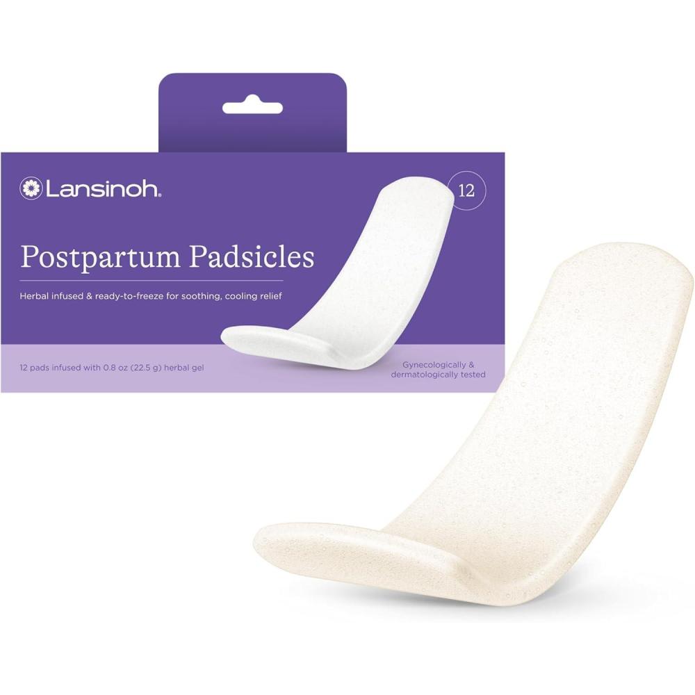 image:imageLansinoh Postpartum Cooling Pads Perineal Ice Packs 12 Count Witch Hazel Pads for Postpartum Care Padsicles with Cooling and Comforting Aloe Vera12 Count