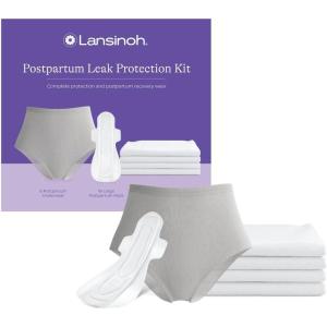 image:imageLansinoh Peace of Mind Leak Protection amp Postpartum Kit 28Piece Labor and Delivery Essentials with Disposable Underwear ML Maternity Pads and Waterproof Bed Mats Postpartum Essentials