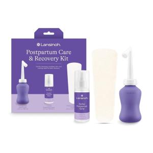 image:imageLansinoh Postpartum Recovery Essentials Kit  8Piece New Mom Gift Set with Peri Bottle Herbal Spray amp Ice Packs for Soothing After Birth Care