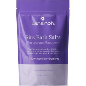 image:imageLansinoh Sitz Bath Salts for Postpartum Care Perineal Soak with Epsom Salt Aloe Vera Lavender amp Frankincense Oil 10 Ounces10 Ounce Pack of 12