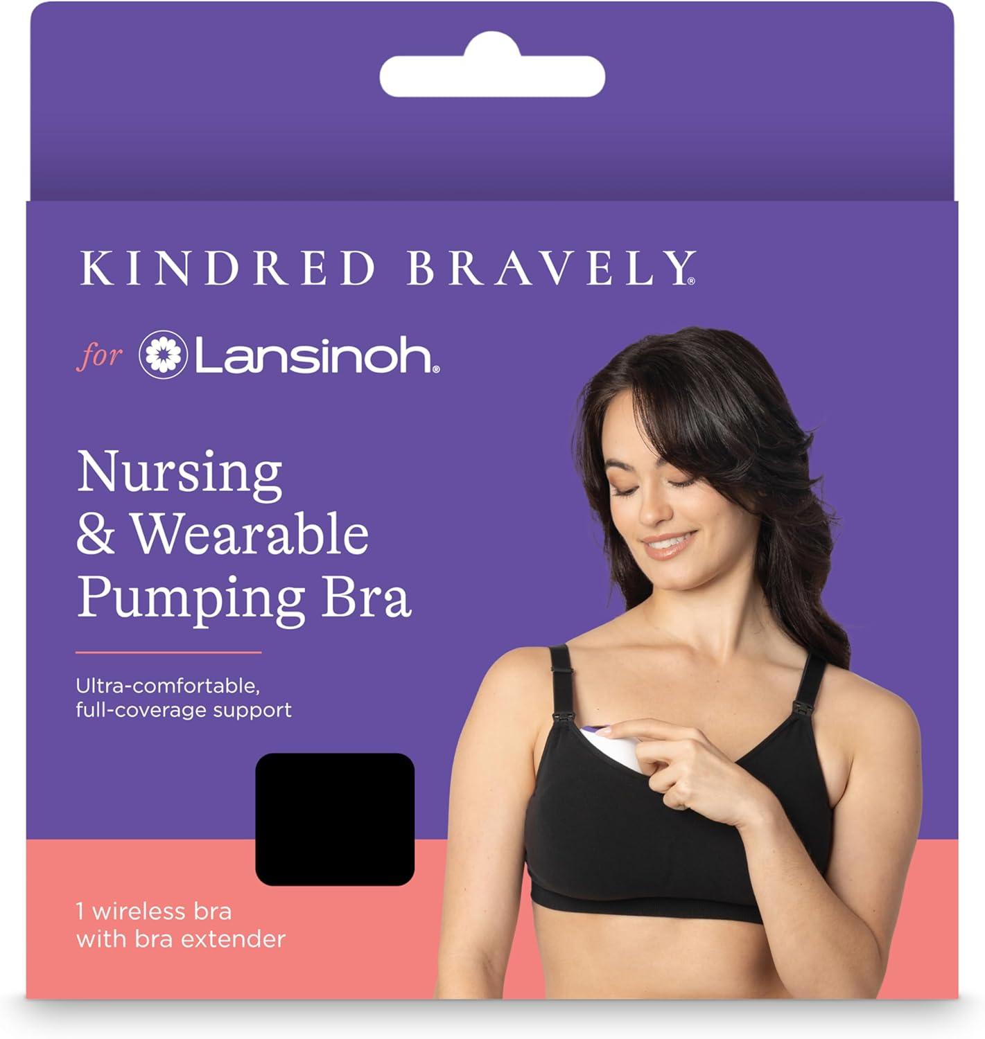 image:imageLansinoh Kindred Bravely Nursing Bra for Breastfeeding Comfortable amp Supportive Sizes Fit from 28B 44IBlack