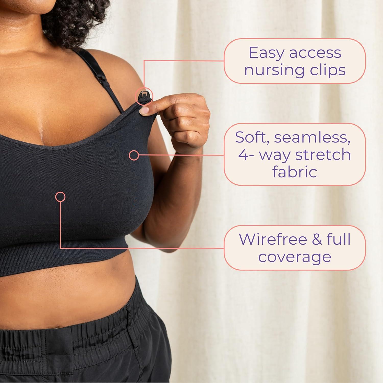 image:imageLansinoh Kindred Bravely Nursing Bra for Breastfeeding Comfortable amp Supportive Sizes Fit from 28B 44IBlack
