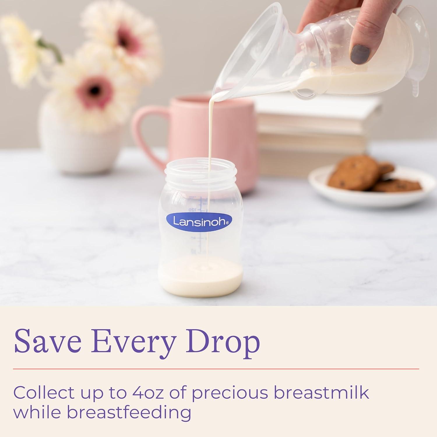 image:imageLansinoh Manual Breast Pump Breast Feeding Hand Pump with Comfortable Flange Includes 5oz Baby Bottle with Slow Flow Nipple Breastfeeding Essentials1 Count Pack of 1