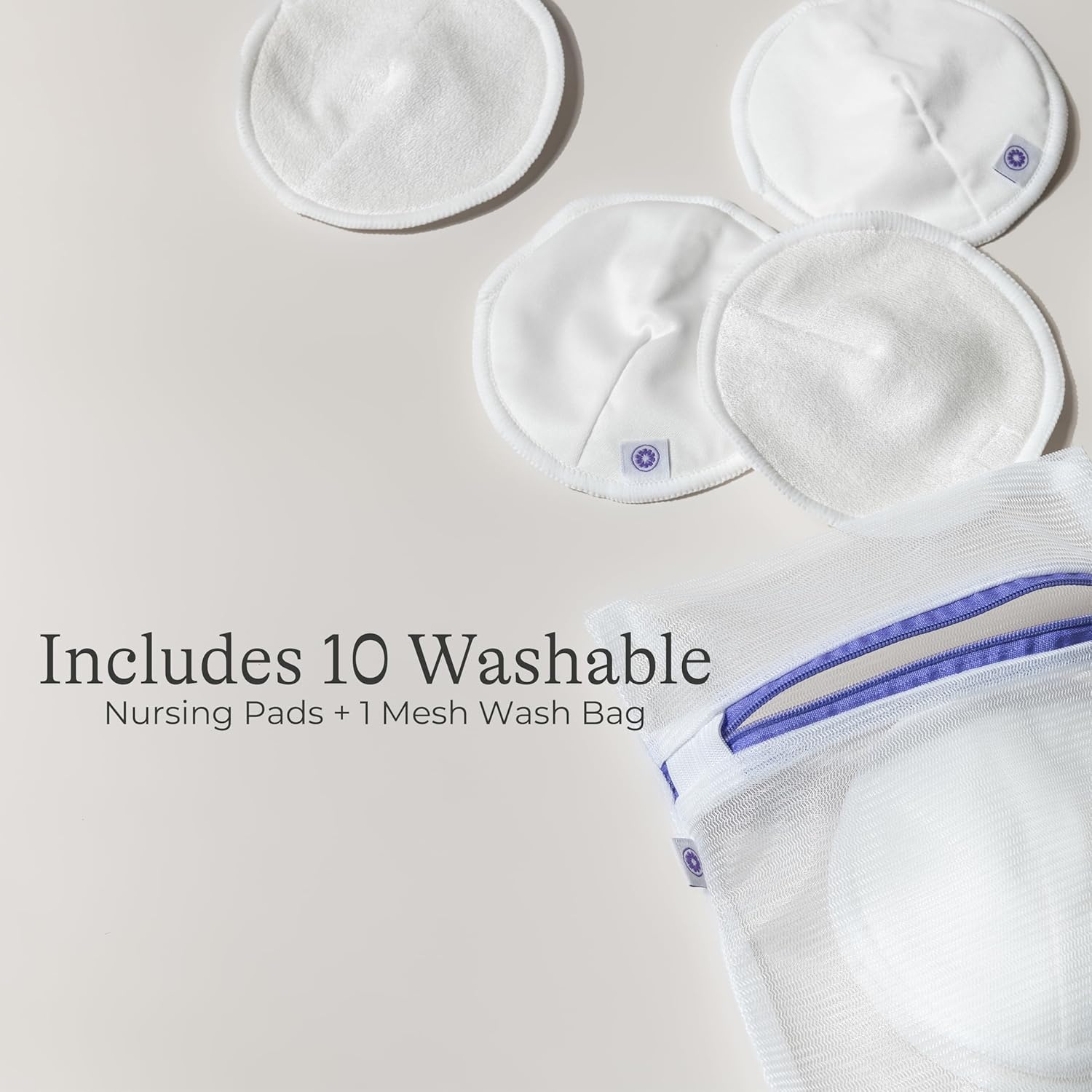 image:imageLansinoh Washable Nursing Pads Black Made with Organic Bamboo Viscose Reusable Breast Pads for Breastfeeding Includes Wash Bag 10 CountBeige