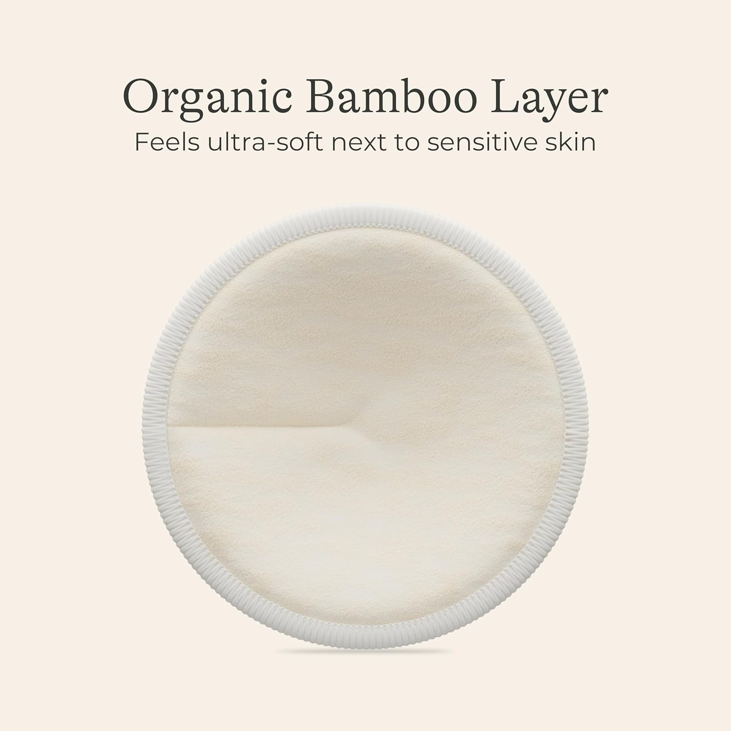 image:imageLansinoh Washable Nursing Pads Black Made with Organic Bamboo Viscose Reusable Breast Pads for Breastfeeding Includes Wash Bag 10 CountBeige