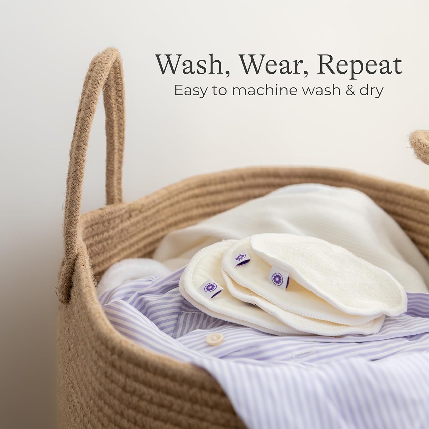 image:imageLansinoh Washable Nursing Pads Black Made with Organic Bamboo Viscose Reusable Breast Pads for Breastfeeding Includes Wash Bag 10 CountBeige
