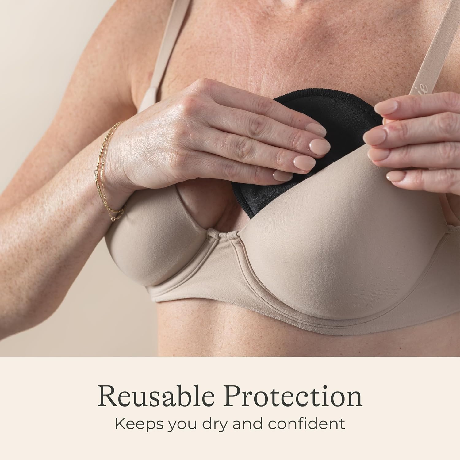 image:imageLansinoh Washable Nursing Pads Black Made with Organic Bamboo Viscose Reusable Breast Pads for Breastfeeding Includes Wash Bag 10 CountBlack